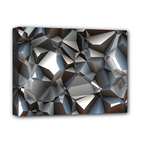 Triangles Polygon Color Silver Uni Deluxe Canvas 16  X 12  (stretched)  by Wegoenart