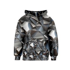 Triangles Polygon Color Silver Uni Kids  Pullover Hoodie by Wegoenart