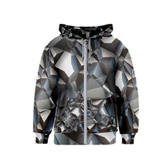 Triangles Polygon Color Silver Uni Kids  Zipper Hoodie by Wegoenart