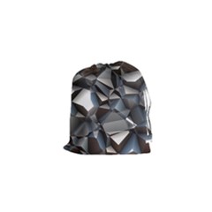 Triangles Polygon Color Silver Uni Drawstring Pouch (xs) by Wegoenart