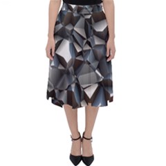 Triangles Polygon Color Silver Uni Classic Midi Skirt by Wegoenart