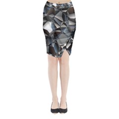 Triangles Polygon Color Silver Uni Midi Wrap Pencil Skirt by Wegoenart