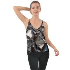 Triangles Polygon Color Silver Uni Chiffon Cami by Wegoenart