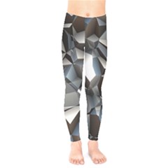 Triangles Polygon Color Silver Uni Kids  Leggings by Wegoenart