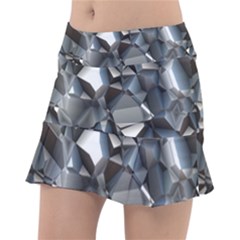 Triangles Polygon Color Silver Uni Tennis Skorts by Wegoenart