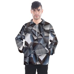 Triangles Polygon Color Silver Uni Men s Half Zip Pullover by Wegoenart