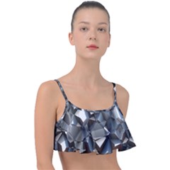 Triangles Polygon Color Silver Uni Frill Bikini Top