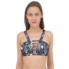 Triangles Polygon Color Silver Uni Cage Up Bikini Top