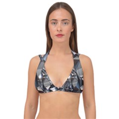 Triangles Polygon Color Silver Uni Double Strap Halter Bikini Top