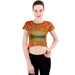 Pattern Background Rings Circle Crew Neck Crop Top by Wegoenart