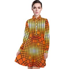 Pattern Background Rings Circle Long Sleeve Chiffon Shirt Dress by Wegoenart