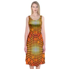 Pattern Background Rings Circle Midi Sleeveless Dress by Wegoenart