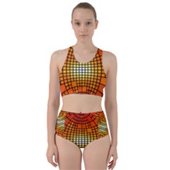 Pattern Background Rings Circle Racer Back Bikini Set by Wegoenart