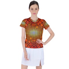 Pattern Background Rings Circle Women s Mesh Sports Top