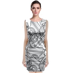 Phone Dial Communication Technology Classic Sleeveless Midi Dress by Wegoenart