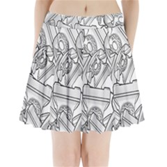 Phone Dial Communication Technology Pleated Mini Skirt by Wegoenart