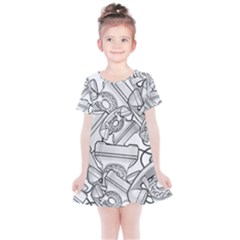 Phone Dial Communication Technology Kids  Simple Cotton Dress by Wegoenart