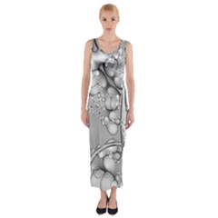 Entwine Fractals Rings Thorns Blow Fitted Maxi Dress by Wegoenart