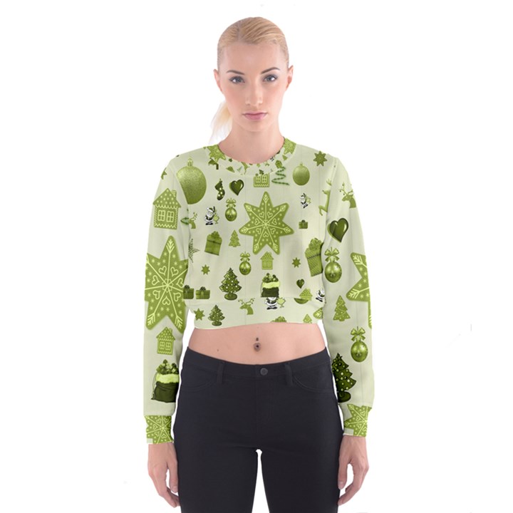 Christmas Symbols Decoration Cropped Sweatshirt