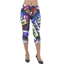 Cassette Many Record Graphics Lightweight Velour Capri Leggings  View1