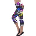 Cassette Many Record Graphics Lightweight Velour Capri Leggings  View3