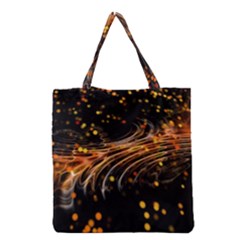 Abstract Background Particles Wave Grocery Tote Bag by Wegoenart