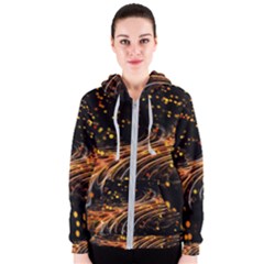 Abstract Background Particles Wave Women s Zipper Hoodie by Wegoenart