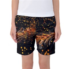 Abstract Background Particles Wave Women s Basketball Shorts by Wegoenart