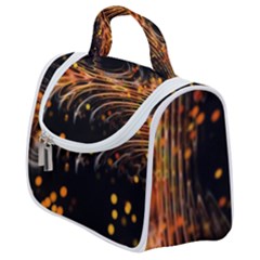 Abstract Background Particles Wave Satchel Handbag by Wegoenart