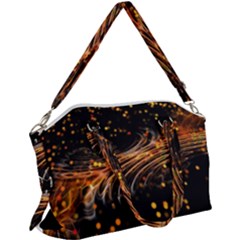 Abstract Background Particles Wave Canvas Crossbody Bag