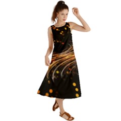 Abstract Background Particles Wave Summer Maxi Dress