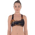 Abstract Background Particles Wave Cross Back Hipster Bikini Top  View1