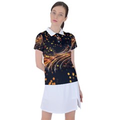 Abstract Background Particles Wave Women s Polo Tee