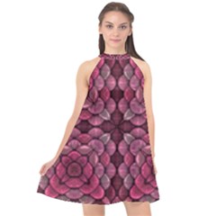 Abstract Pattern Mandala Decorative Halter Neckline Chiffon Dress  by Wegoenart