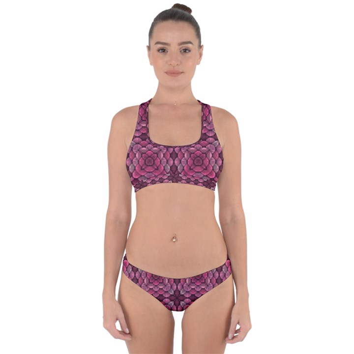 Abstract Pattern Mandala Decorative Cross Back Hipster Bikini Set