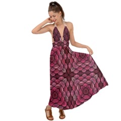 Abstract Pattern Mandala Decorative Backless Maxi Beach Dress