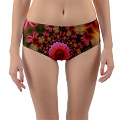 Arrangement Blossom Bloom Reversible Mid-waist Bikini Bottoms by Wegoenart