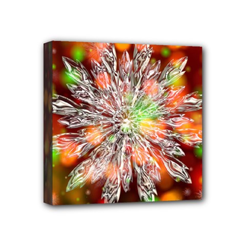 Ice Crystal Crystal Snowflake Bokeh Mini Canvas 4  X 4  (stretched) by Wegoenart