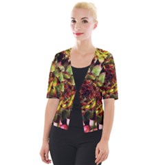 Plant Succulents Succulent Cropped Button Cardigan by Wegoenart