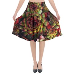 Plant Succulents Succulent Flared Midi Skirt