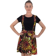 Plant Succulents Succulent Velvet Suspender Skater Skirt