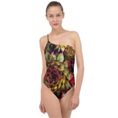 Plant Succulents Succulent Classic One Shoulder Swimsuit by Wegoenart