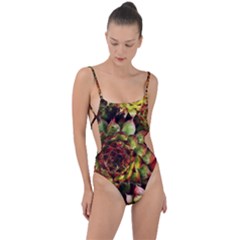 Plant Succulents Succulent Tie Strap One Piece Swimsuit