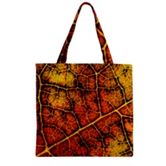 Autumn Leaves Forest Fall Color Zipper Grocery Tote Bag by Wegoenart