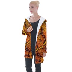 Autumn Leaves Forest Fall Color Longline Hooded Cardigan by Wegoenart