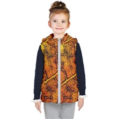 Autumn Leaves Forest Fall Color Kids  Hooded Puffer Vest by Wegoenart