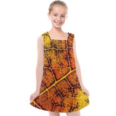 Autumn Leaves Forest Fall Color Kids  Cross Back Dress by Wegoenart