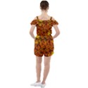 Autumn Leaves Forest Fall Color Ruffle Cut Out Chiffon Playsuit View2