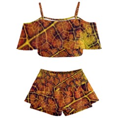 Autumn Leaves Forest Fall Color Kids  Off Shoulder Skirt Bikini by Wegoenart