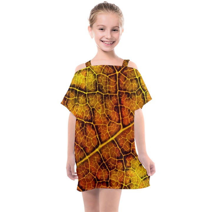 Autumn Leaves Forest Fall Color Kids  One Piece Chiffon Dress